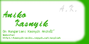 aniko kasnyik business card